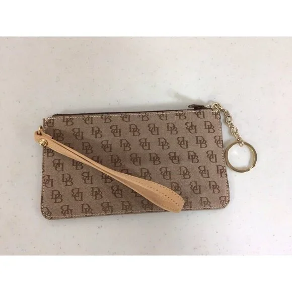 Dooney & Bourke Signature Wristlet Pouch Bag Zip Top Handle - Picture 6 of 6